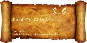 Kozár Olivér névjegykártya