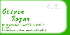 oliver kozar business card